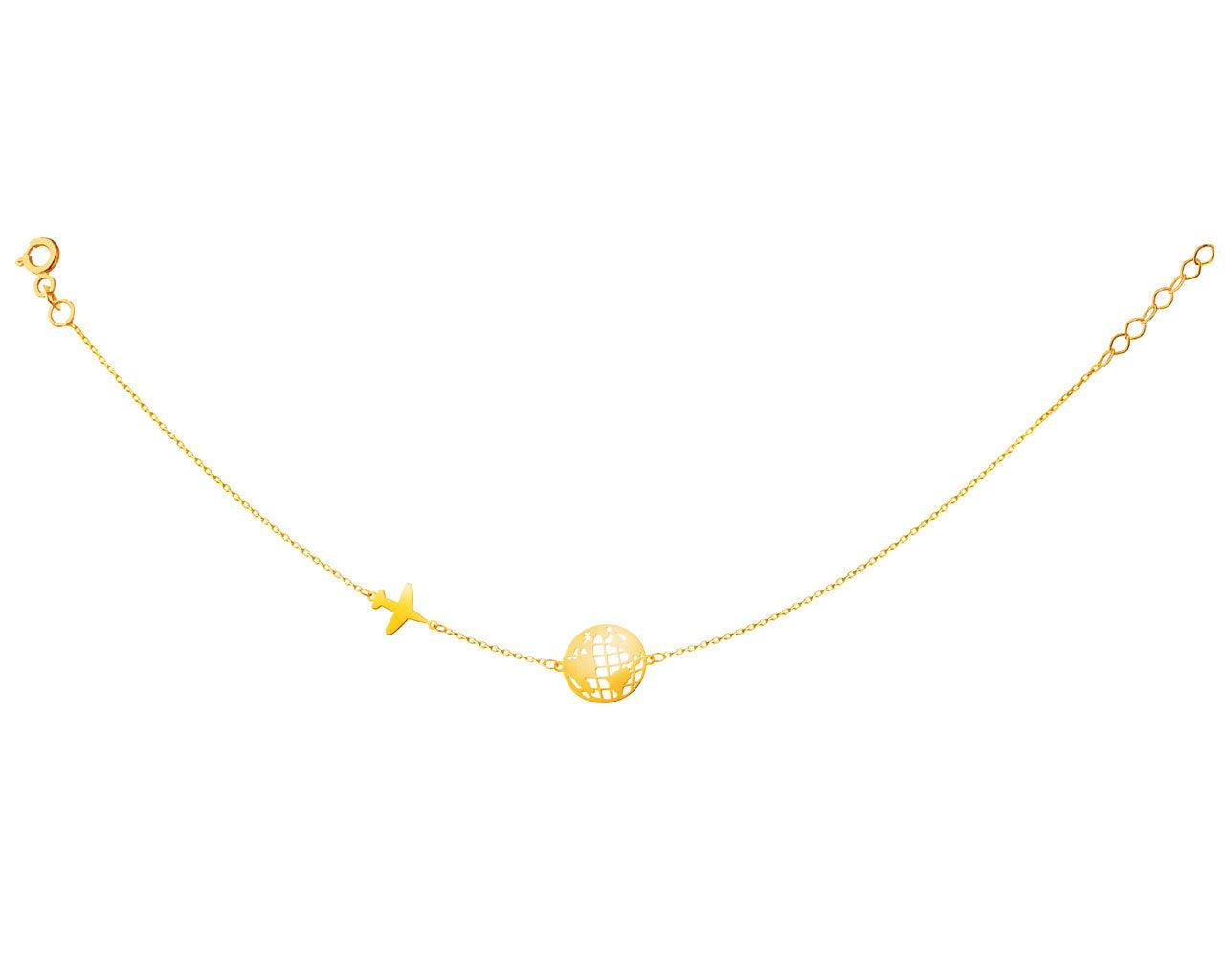 18K Gold anklet - Globe - Plane - GUSC