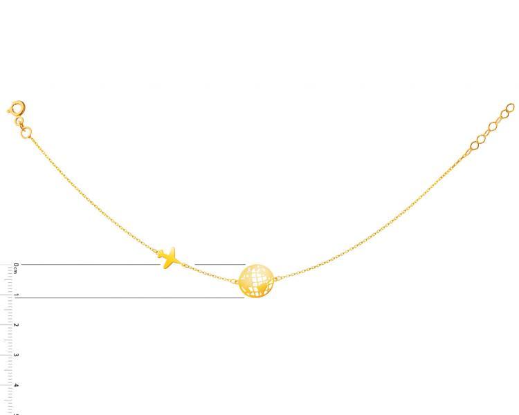 18K Gold anklet - Globe - Plane - GUSC