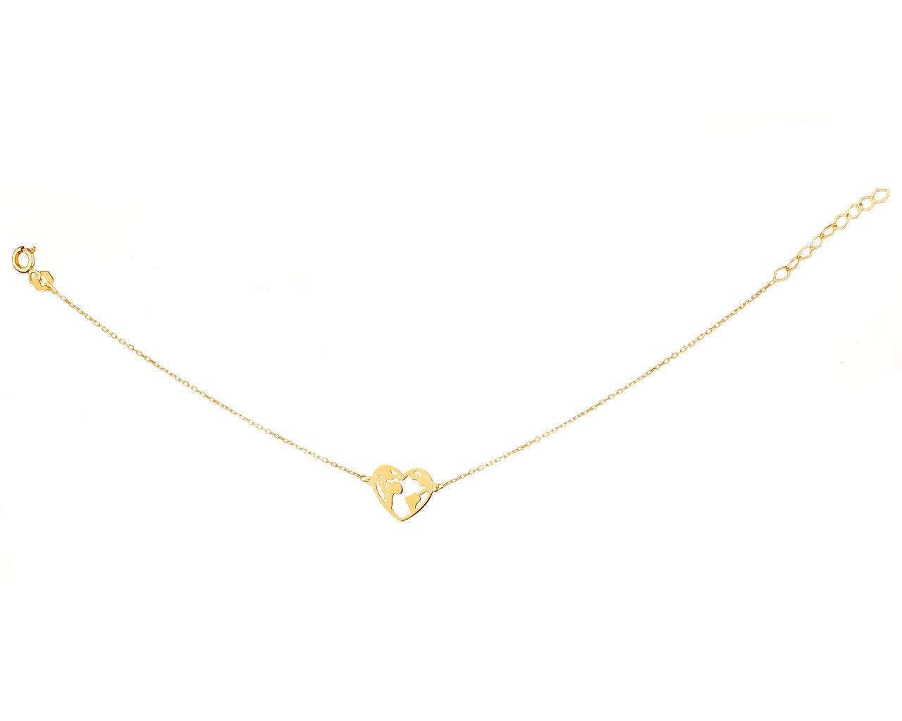 18K Gold bracelet - Heart - Globe - GUSC